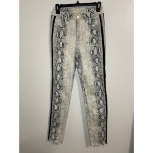 GIANNI BINI Fiona Jean Neon Pop Snakeskin Print Jeans Size S